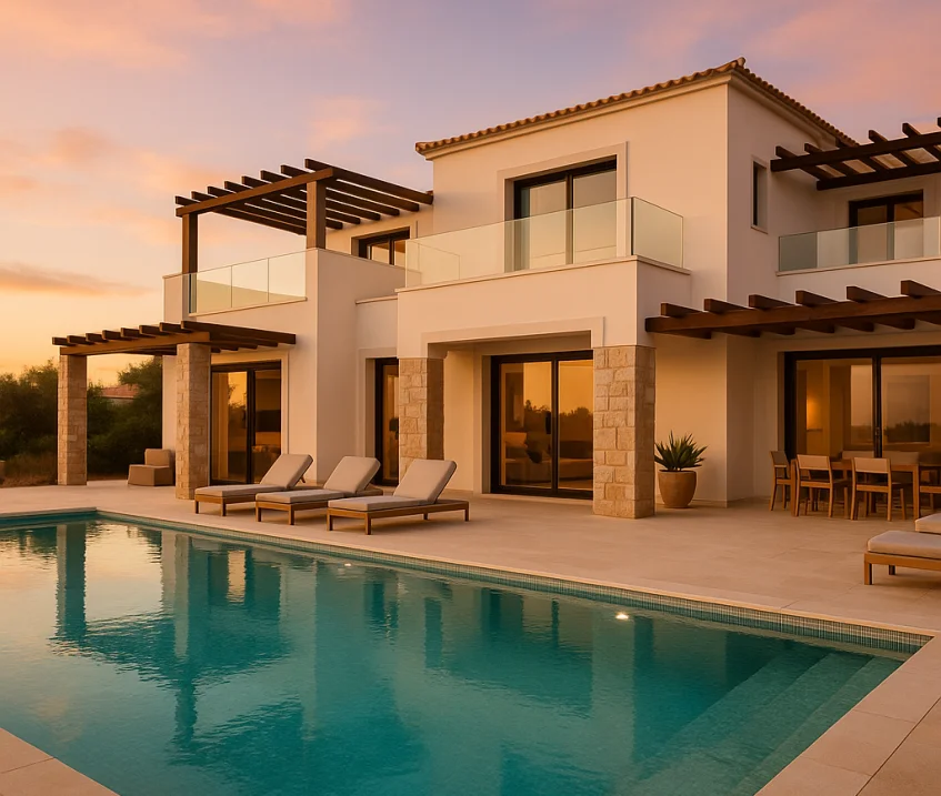 Tatil evi kiralama web sitesi simgesi ve rezervasyon sistemi