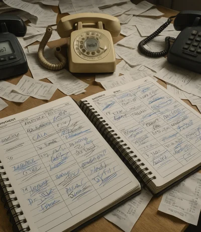 Karmaşık kağıt rezervasyon defterleri, dağınık ödeme kayıtları ve telefon trafiği stresi