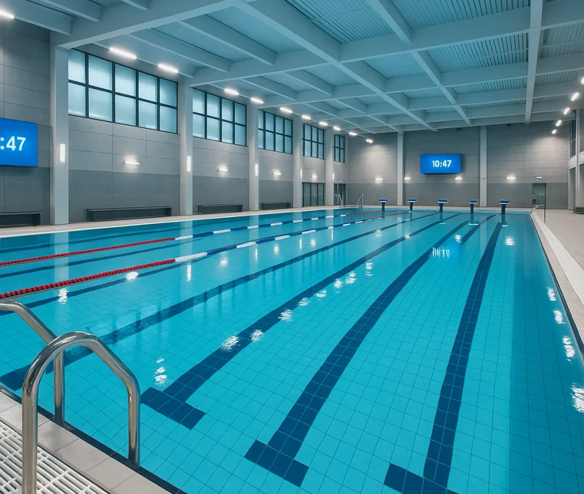 Yüzme okulu ikonu ve web sitesi sembolü minimal tasarım